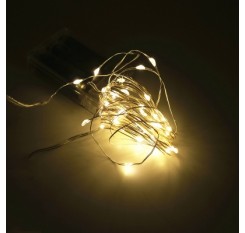 2M 20-LED Silver Wire Strip Light Battery Operated Fairy Lights Garlands Christmas Holiday Wedding P