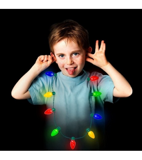 BRELONG 9LEDs LED Luminous Necklace Holiday Party Christmas 2PCS