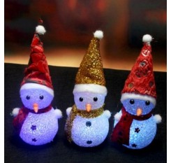 JUEJA Novelty  LED Glowing Christmas Snowman RGB Colour Night Light for Children Romantic Home Decor