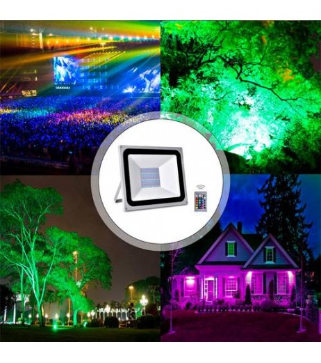 100W LED RGB Color Floodlight Outdoor Light Spotlight