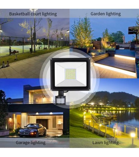 30W LED Motion Sensor Outdoor Flood Light Warm White Spot Lamp Waterproof 220V
