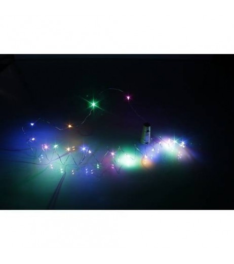 2m 20 LED Mini Bottle Stopper Lamp String Bar Decoration String Light Warm White and Colorful Light Earth Yellow
