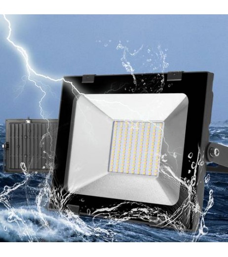 100W LED Ultra-thin Floodlight Super Bright Working Waterproof Warm White 220V