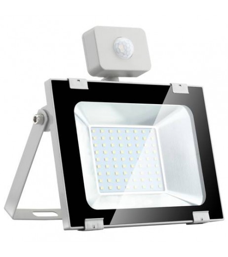 50W LED Ultra-thin Floodlight Outdoor Motion Sensor LED Floodlight Cool White