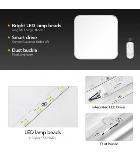 48W LED Ceiling Lamp Living Room Bathroom Lamp Kitchen lamp With Remote Control
