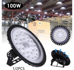 100W LED High Bay Light Low Bay UFO Warehouse Industrial Lights Cool White