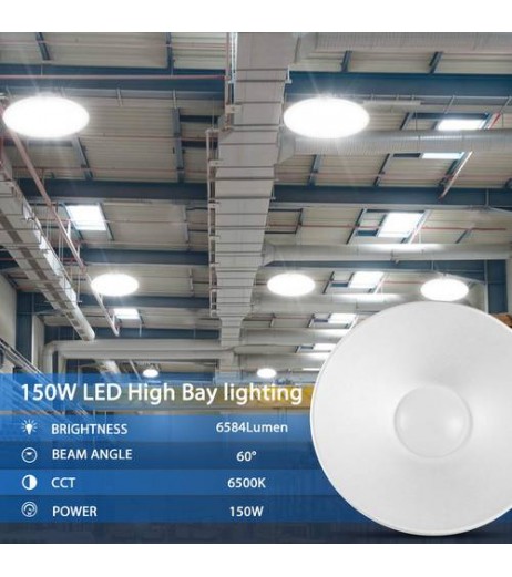 150W LED High Bay Light Warehouse Workshop Garage Lights Cool White UK