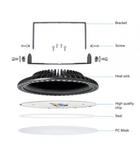 100W Slim LED High Bay Light Low Bay UFO Warehouse Industrial Lights Cool White
