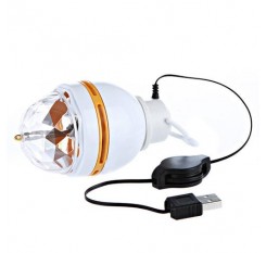 3W LED Portable Stage DJ Light Auto Rotating Bulb with USB Interface