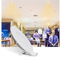 6W Ultra Slim Round LED Ceiling Light Panel Flush Mount Fixture Warm White