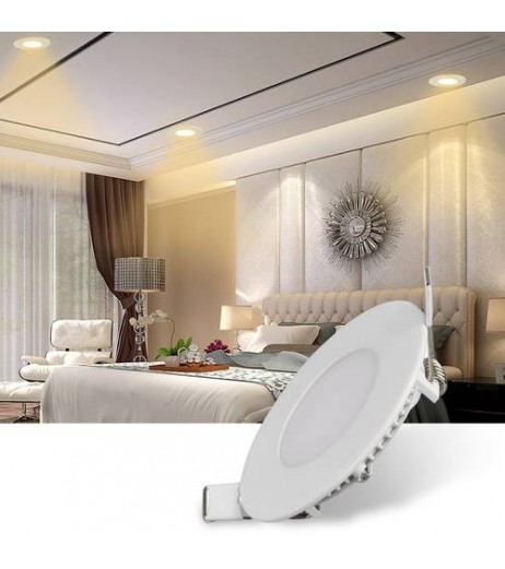 6W Ultra Slim Round LED Ceiling Light Panel Flush Mount Fixture Warm White