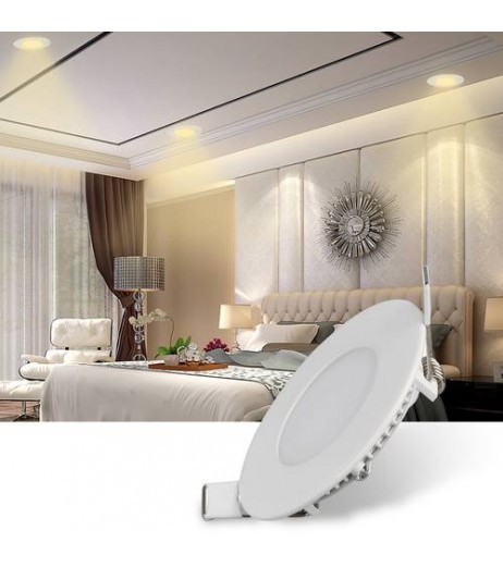 3W Ultra Slim Round LED Ceiling Light Panel Flush Mount Fixture Nature White