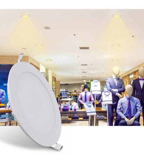12W Ultra Slim Round LED Ceiling Light Panel Flush Mount Fixture Nature White
