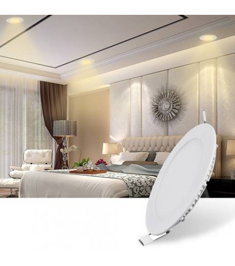 9W Ultra Slim Round LED Ceiling Light Panel Flush Mount Fixture Nature White