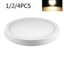 4pcs 18W Round Panel Light Surface Mount Ceiling Downlight Lamp Warm White