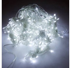 3M 3M 300-LED White Light Christmas Wedding Outdoor Decoration Curtain String Light US Plug