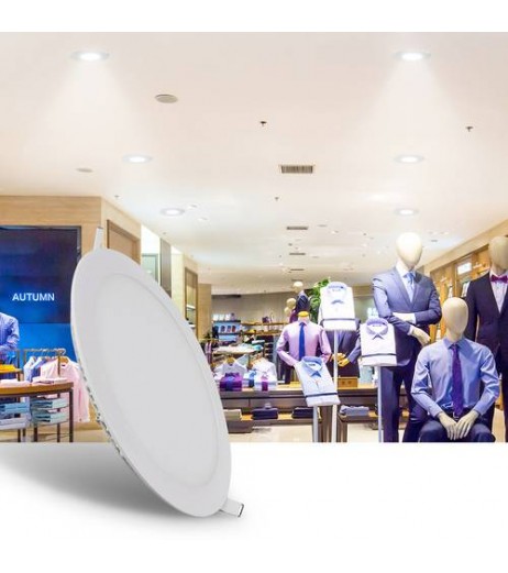 24W Ultra Slim Round LED Ceiling Light Panel Flush Mount Fixture Cool White