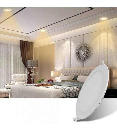 15W Ultra Slim Round LED Ceiling Light Panel Flush Mount Fixture Warm White