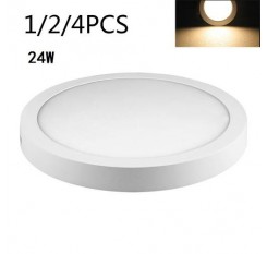 4pcs 24W Round Panel Light Surface Mount Ceiling Downlight Lamp Warm White