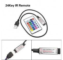 0.5M - 2M LED RGB TV Strip 30LED IP65 Wasserdicht+ MINI 24 Key USB Controller