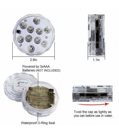 1pcs Waterproof LED Diving Lamp Remote Control Decor