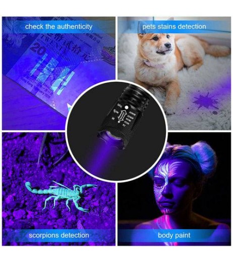 3 Modes Torch UV Ultra Violet LED Flashlight Blacklight 365nm Inspection Lamp