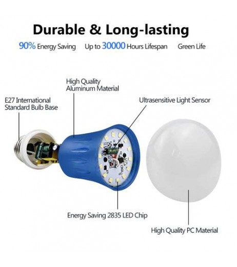 2pcs 7W E27 Blue Energy Saving LED Bulbs Light Lamp Home Emergency Cool White