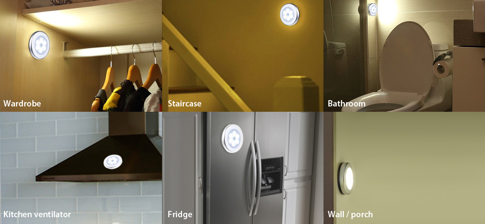 PIR Motion Sensor Light Motion-sensing Battery Powered LED Stick Anywhere Wall Light for Entrance Hallway
